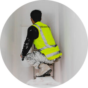 Contractor or painter using VeriClock for job-specific time tracking and shift documentation.
