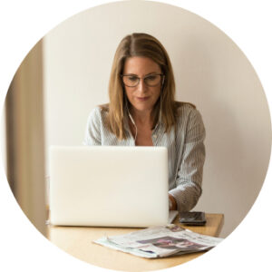 Remote employee tracking work hours from home using VeriClock’s cloud-based time tracking software.